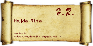 Hajda Rita névjegykártya
